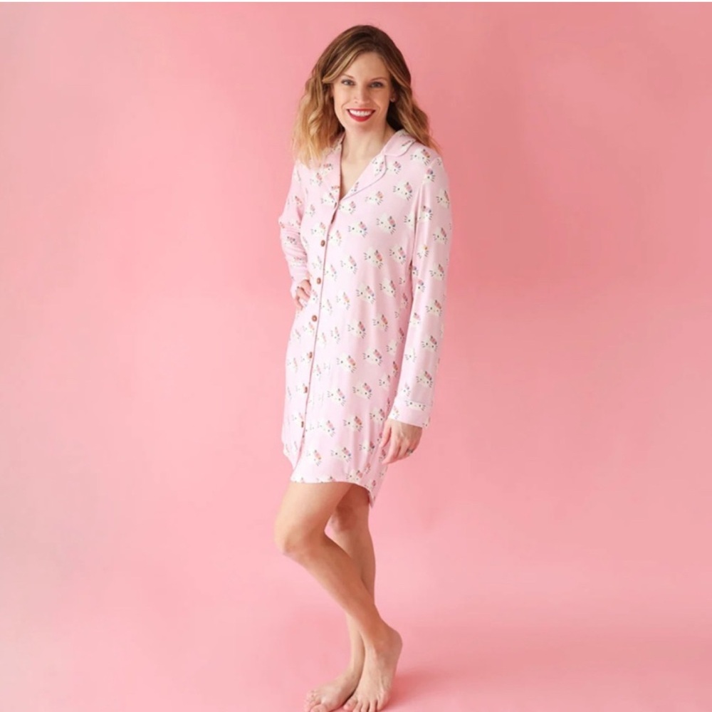 Posh Peanut x Hello Kitty Limited Edition Pink Floral Women's Pajama Shirt